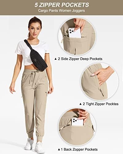Womens Cargo Joggers Hiking Pants Lightweight Quick Dry Water Resistant Travel Casual Womens Pants with Zipper Pockets - Image 4