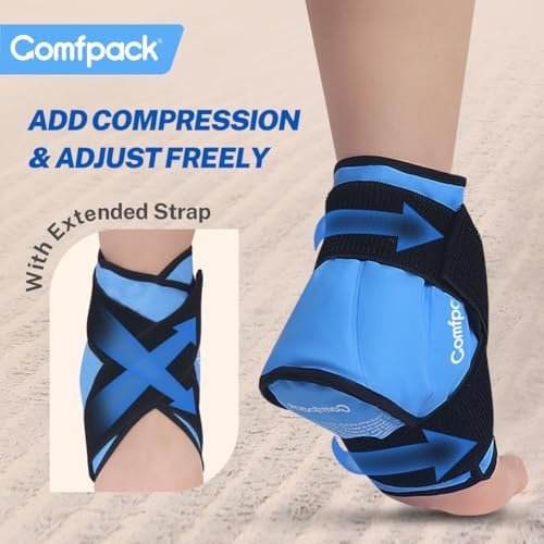 Heel Ice Pack for Plantar Fasciitis, Reusable Hot Cold Therapy Foot Ankle Wrap Achilles Tendonitis, Sprain, Swelling, Pain, Sports Injuries - Image 3
