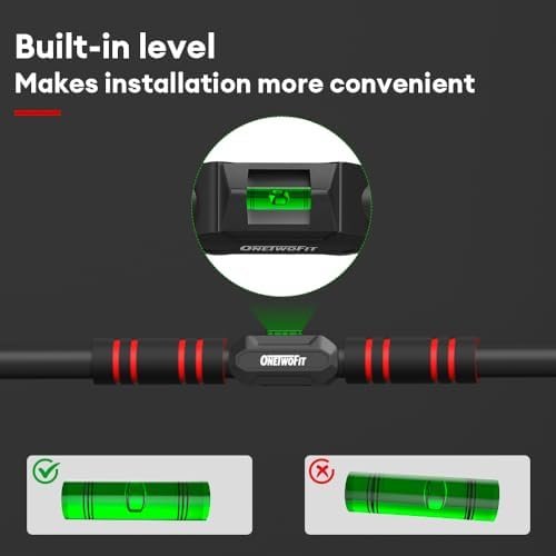 ONETWOFIT Pull Up Bar For Doorway, Door Frame Pull Up Bar No Screw Adjustable Width Portable Chin Up Bar For Home Gym Upper Body Workout Exercise Fitness Bar, Max 440Lbs - Image 7