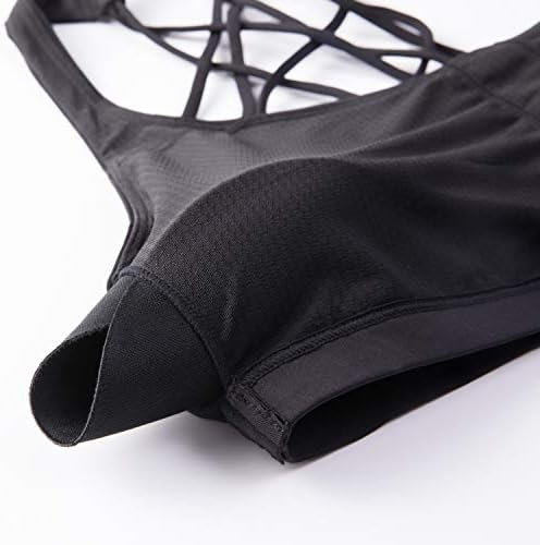 CRZ YOGA Strappy Sports Bras for Women - Criss Cross Back Wireless Padded Yoga Workout Cami Top - Image 6