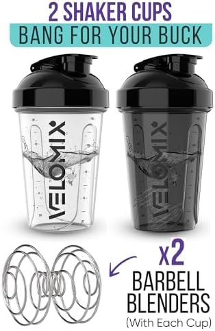 -2 Pack- 20 oz Protein Shaker Bottles for Protein Mixes - 2x Wire Whisk | Leak Proof Shaker Cups for Protein Shakes and Pre Workout | Protein Shaker Bottle Pack | Protein Mixer Cup - Image 3