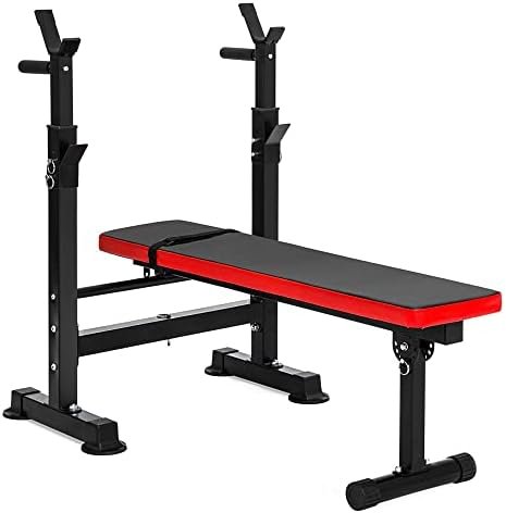 BalanceFrom Adjustable Weight Bench with Squat Rack, Home Gym Strength Workout Station