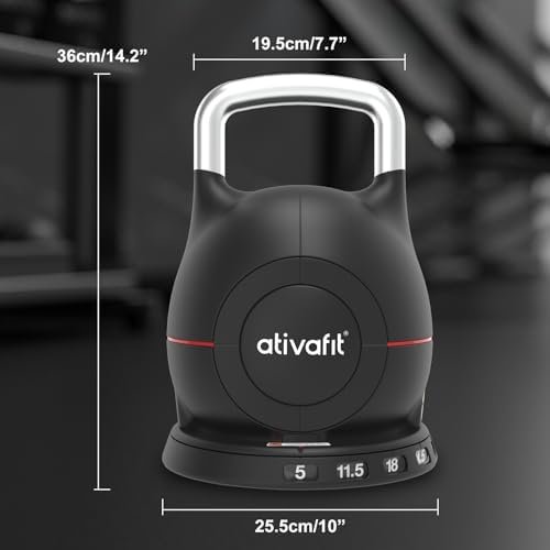 Ativafit 7 in 1 Adjustable Kettlebell 5-44lbs Adjustable Kettlebell with Solid Aluminum Handle Quick Adjustment Weights With Safety Locking Systerm Space Saving Strength Training For Women and Men Full Body Home Gym Workout - Image 7