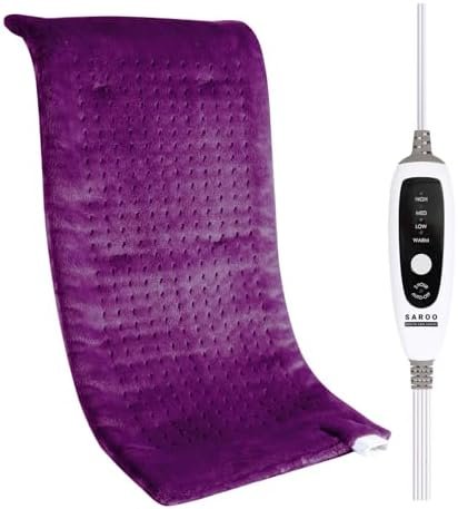 Heating Pad for Back,4lb Weighted Heating Pads for Pain Relief &Cramps,Gifts for Women, Men,12 * 24 King Size with 4 Heating Setting,2H Auto Off,Dry Moist Heat,Machine Washable,Purple