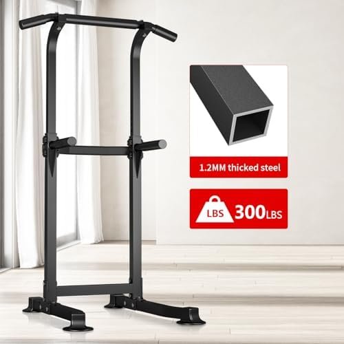 ZENOVA Pull Up Bar Dip Bar Power Tower Workout Dip Station Height Adjustable Free Standing Chin Up Bar for Men Women Teens 300LBS Weight Capacity - Image 5