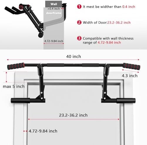 2025 Upgrade Multi-Grip Pull Up Bar for Doorway - 460 lbs Heavy Duty Chin-Up Bar for Home Gym Exercise, Door Frame Pull Up Bar for Almost All Doors - Image 2