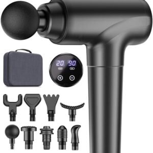 cotsoco Massage Gun, Muscle Massage Gun Deep Tissue Back Massager for Pain Relief, 20 Speeds Handheld Electric Massager Tool with Silent Brushless Motor, Suitable for Gym Office Home Travel