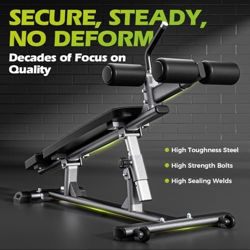 Semi-Commercial Sit-Up Bench with Reverse Crunch Handle for Ab & Core Workout and Decline Bench Press, Adjustable Weight Bench Press Set with 4 Adjustable Heights for Home Gym Strength Training - Image 2