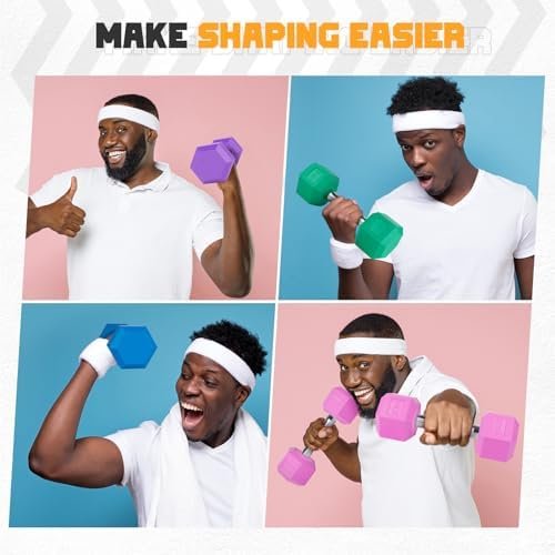 Portzon Weights Dumbbells Pink Colors Compatible with Set of 2 Neoprene/Rubber Dumbbells,1-15 LB, Anti-Slip, Anti-roll, Hex Shape - Image 7