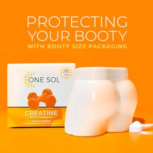 One Sol Creatine for Women Booty Gain, All Natural Women's Creatine Powder with Creapure, Increase Lean Muscle Mass, Reduce Recovery Time, Promotes Brain & Bone Health (Unflavored, 100 Servings) - Image 6