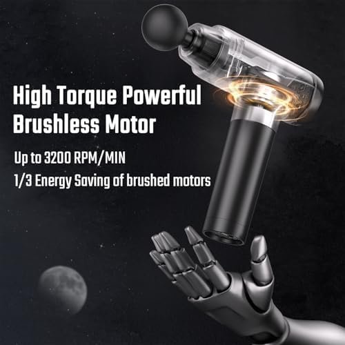 cotsoco Massage Gun, Muscle Massage Gun Deep Tissue Back Massager for Pain Relief, 20 Speeds Handheld Electric Massager Tool with Silent Brushless Motor, Suitable for Gym Office Home Travel - Image 4