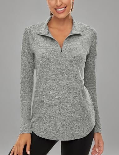 LURANEE Womens UPF 50+ Long Sleeve 1/4 Zip Pullover Athletic Hiking Running Workout Tops - Image 6