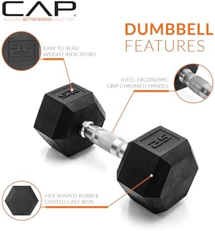 CAP Barbell Coated Dumbbell Weight | Multiple Options Pairs & Sets - Image 3