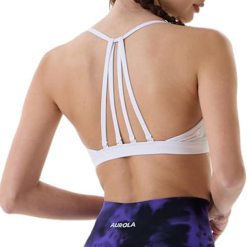 AUROLA Mercury Workout Sports Bras Women Athletic Removable Padded Backless Strapy Minimal Crop Top - Image 3
