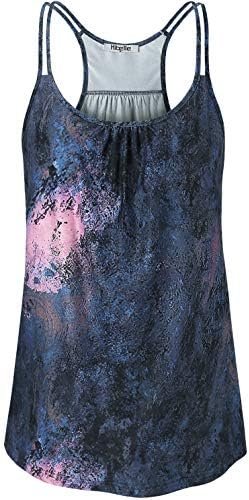 Hibelle Womens Scoop Neck Cute Racerback Yoga Workout Tank Top