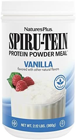 NaturesPlus SPIRU-TEIN, Vanilla – 2.12 lbs – Spirulina Protein Powder – Vitamins & Minerals for Energy – Vegetarian, Gluten Free – 32 Servings