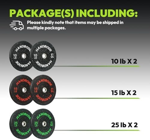 2-Inch Bumper Plates High Bounce, Olympic Weight Plate Set 45/100/160/190/260/300lb, Barbell Weight Plates Set for Home Gym, Colored Weights Rubber Strength Training Plate for Weight Lifting - Image 2