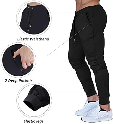 BUXKR Men's Slim Joggers Workout Pants for Gym Running and Bodybuilding Athletic Bottom Sweatpants with Deep Pockets - Image 4