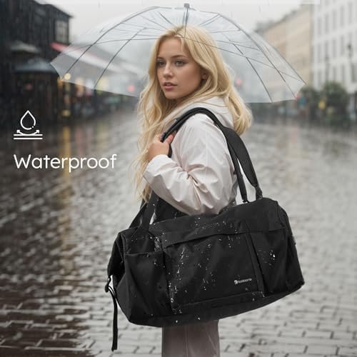 Gym Bag for Men with Shoes Compartment and Wet Pocket Convertible Duffle Bag and Gym Backpack Waterproof Sports Bags for Men with 2 Bottle Holders Multipurpose Weekender Overnight Bag -Black - Image 5