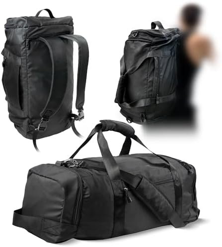 Gym Duffel Bag Backpack – 45L – Heavy Duty Gym Bag for Men/Women with Shoe Compartment – Multiple Pockets & Straps – Water Resistant Weekender Bag for Workout & Travel