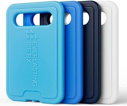 Reusable XL Slim Ice Packs for Lunch Boxes with Handle (4 Pack) BPA Free Freezer Packs | 6.5 x 4.5 in | Long Lasting Ice Pack for Insulated Bags, Picnic, Travel, and More