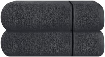 Cotton 2 Pack Oversized Bath Towel Set 28×55 inches, Large Bath Towels, Ultra Absorbant Compact Quickdry & Lightweight Towel, Ideal for Gym Travel Camp Pool – Charcoal Grey