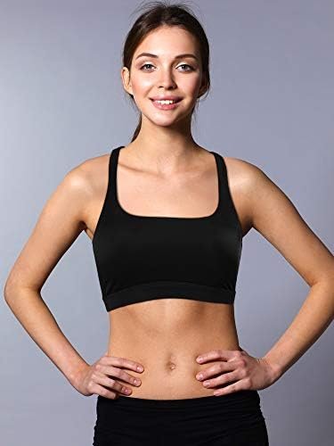 Patelai 2 Pack Padded Sports Bra for Women, Workout Strappy Tank Top Sexy Cross Back Racerback Seamless Comfortable Yoga Bra - Image 5