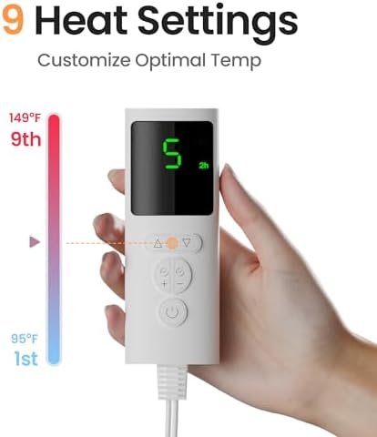 Heating Pad for Back, Neck, Shoulders & Period Cramps, 9 Heat Settings, Auto Shut-Off, Rapid Heating, 12''24'', Velvet-like Fabric, Moonlit Velvet - Image 4