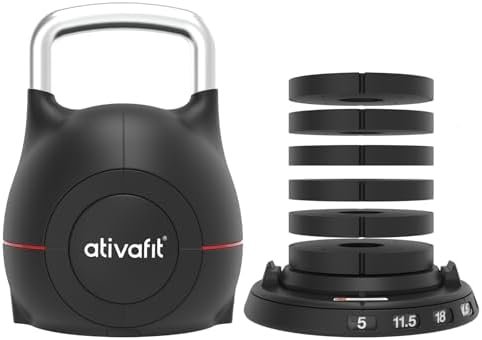 Ativafit 7 in 1 Adjustable Kettlebell 5-44lbs Adjustable Kettlebell with Solid Aluminum Handle Quick Adjustment Weights With Safety Locking Systerm Space Saving Strength Training For Women and Men Full Body Home Gym Workout - Image 9