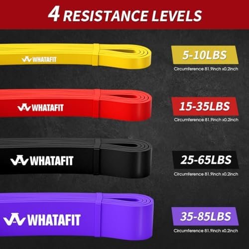 WHATAFIT Resistance Bands, Pull Up Assistance Bands, Exercise Bands, Workout Bands Set for Men and Women Home Fitness, Body Stretching, Strength Training, Physical Therapy - Image 3