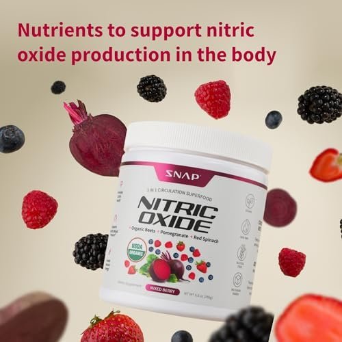 Snap Supplements Organic Beet Root Powder, Nitric Oxide Superfood Supplement with Beets, B Vitamins, Pomegranate & Red Spinach for Energy, Heart Health & Circulation Support, 30 Servings, Mixed Berry - Image 7