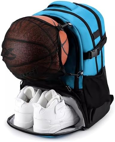 Sports Backpack for Basketball Soccer Travel Water-Resistant large Sports Bag with individual Ball &Shoes Compartments