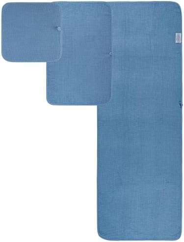 POLYTE Oversize, 60 x 30 in., Quick Dry Lint Free Microfiber Bath Towel Set, 6 Piece (Blue, Waffle Weave) - Image 2