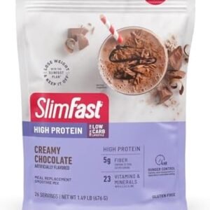 SlimFast High Protein Meal Replacement Powder, Advanced Nutrition Smoothie Mix with Vitamin and Mineral Blend, Gluten Free, Creamy Milk Chocolate, 26 Servings