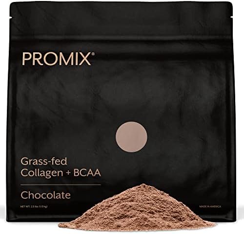 Promix Collagen Peptides and BCAA, Chocolate, 2.5lb Bulk – Hydrolyzed Collagen Protein Promotes Healthy Skin, Bones, Joints & Recovery Support – Add to Shakes, Smoothies, Beverages & Baking recipes.