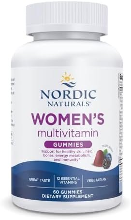 Nordic Naturals Women’s Multivitamin Gummies, Mixed Berry – 60 Gummies – Support for Healthy Skin, Hair, Bones, Energy & Immunity – Non-GMO, Vegetarian – 30 Servings
