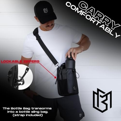 Magnetic Bottle Bag Sling Bag for Men and Women | Magnetic Gym Bag for Gym, Travel, Work, and Sports | Keep Your Items off the Dirty Gym Floor With Magnetic Attachment - Image 4