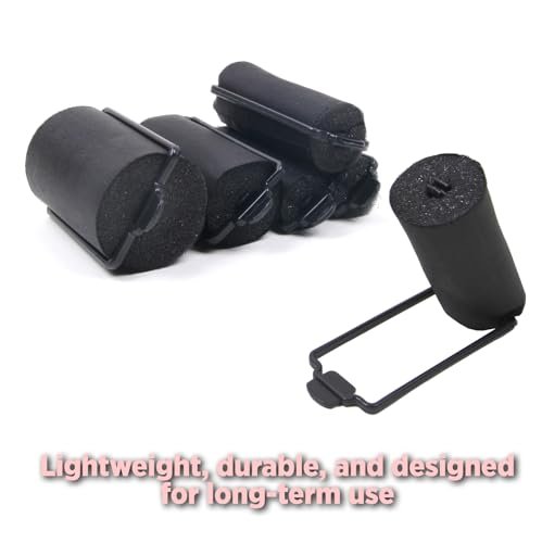 DONNA Silky Satin Foam Rollers 1.25"(D) 6PCS XL Hair Styling Heatless Curlers and Clips for Hairdressing BLACK - Image 3