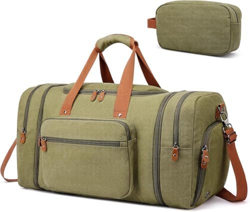 Sport Gym Duffel Bag for Men 40L Travel Duffel Bags with Shoulder Strap Large Capacity Durable Weekender Bag with Shoes Compartment, Green