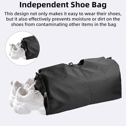 Gym Bag, Yoga Gym Bag for Women and Men, Carrying Workout Gear and Accessories, Shoe Compartment and Wet Dry Storage Pockets, Travel Duffle Bag Carry On Weekender Bag - Image 5