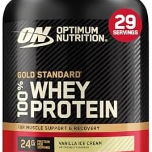 Optimum Nutrition Gold Standard 100% Whey Protein Powder, Vanilla Ice Cream, 2 Pound (Packaging May Vary)