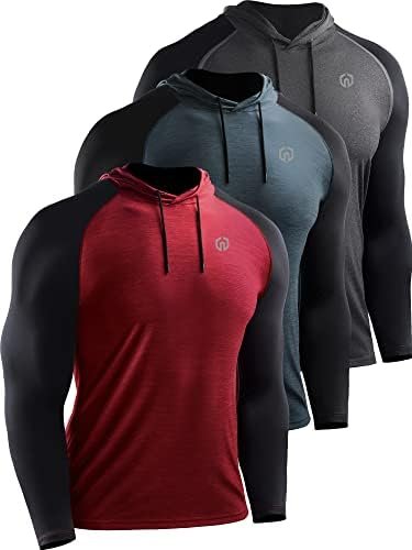 NELEUS Men’s Running Shirt Long Sleeve Workout Shirts with Hoods