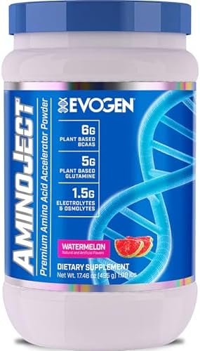 Evogen AminoJect – Premium BCAA Powder & EAA Recovery Formula with Electrolytes | Amino Acids Supplement for Muscle Growth, Hydration, & Recovery | Watermelon | 30 Servings