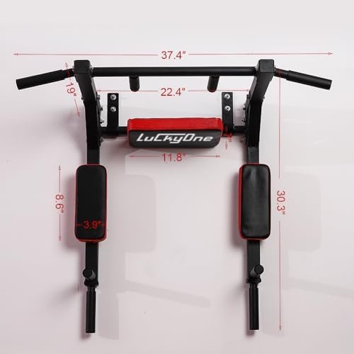 Multifunctional Wall Mounted Pull Up Bar, Heavy Duty Steel Chin Up Bar,Dip Station for Indoor Workout - Image 6