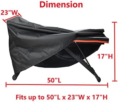 Mini Lustrous Weight Bench Cover, Adjustable Exercise Workout Bench Cover, Waterproof 600D Oxford Fabric for Indoor and Outdoor Use, 50" L x 23" W x 17" H(Black) - Image 2