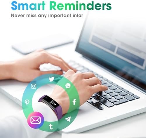 Fitness Tracker Watch with Heart Rate Monitor, Step Counter Activity Tracker with Pedometer & Sleep Monitor, Calories, Step Tracking for Women Men Compatible with Android iOS - Image 6