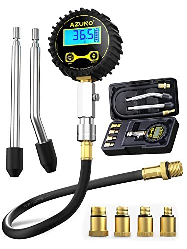 AZUNO Compression Tester Automotive, Digital Compression Gauge 200 PSI for Petrol Engine Cylinder Compression Tester Kit with Adapter & Hose