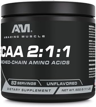 Amazing Muscle BCAA Amino Supplement | 2:1:1 Branched Chain Amino Acid Ratio | Unflavored | Net Weight 500 Grams (1.1 Lb) | Non-GMO | Gluten-Free | Made in USA - Image 2
