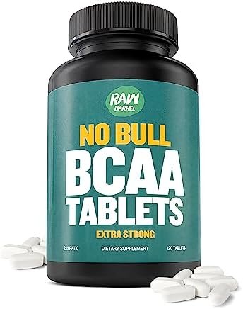 BCAA Tablets – 120 Extra Strong 1000mg Pills – 2:1:1 Ratio Branched Chain Amino Acid Supplement – Non-GMO Natural Ingredients