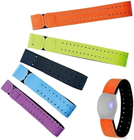 5pcs Replacement Heart Rate Monitor Bands, 0.8×13.8in 5 Colors Soft Heart Rate Strap Adjustable Armband Strap Heart Rate Monitor Band for OTF Beat Heart Rate Sensor,and for Theory Fitness